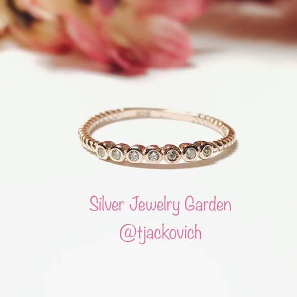 Rose Gold Stackable Sterling Silver Ring - Picture 2 of 4